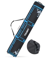 Ski Bag with Wheels, Padded Snowboard Bag for Air Travel, Extendable Black