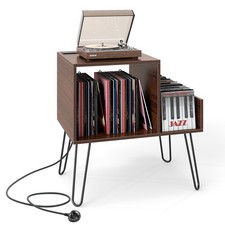 Modern End Table Record Player Stand Turntable Stand-Walnut