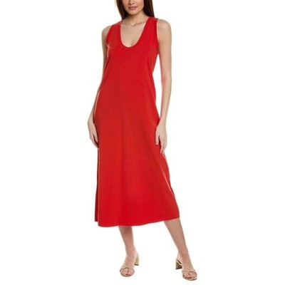 MAX MARA Leisure Tank Dress Women Small Red Paraggi Scoop Neck Racerback Maxi