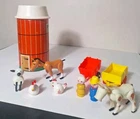Vintage Fisher Price Little People Play Family Farm #915 Silo Accessories 1968