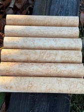 6 - New England Birdseye Maple Call/Pen Turning rounds  1-1/2" X 8 "
