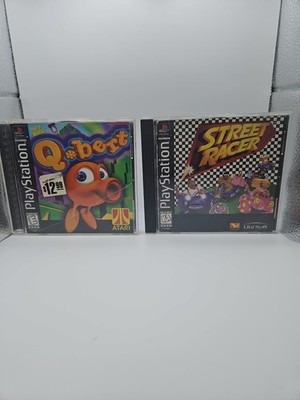 Playstation Street Racer Game + Q*bert CIB