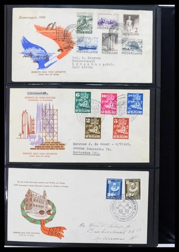 NETHERLANDS 1950-1973 FDC's in Lighthouse Album w/ Slipcase Stamp Collection