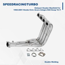 Tri-y Exhaust Header Manifold For 92-01 Honda Civic Acura Integra H22 Swap 4-2-1