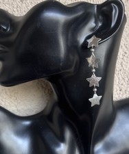 925 Sterling Silver Star Dangle Earrings 1