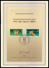 BERLIN ETB ERSTTAGSBLATT 1985/03 SPORT - BASKETBALL - TISCHTENNIS TABLE TENNIS