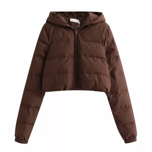Damen Cropped Mäntel gesteppte gefütterte Jacke Oberbekleidung Reißverschluss Kapuze wattiert warm - Bild 18 von 27