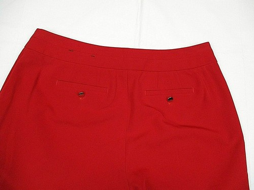 Worthington Capri Pants Women's 6 Red Solid Flat Front Slant Pockets - Picture 7 of 12