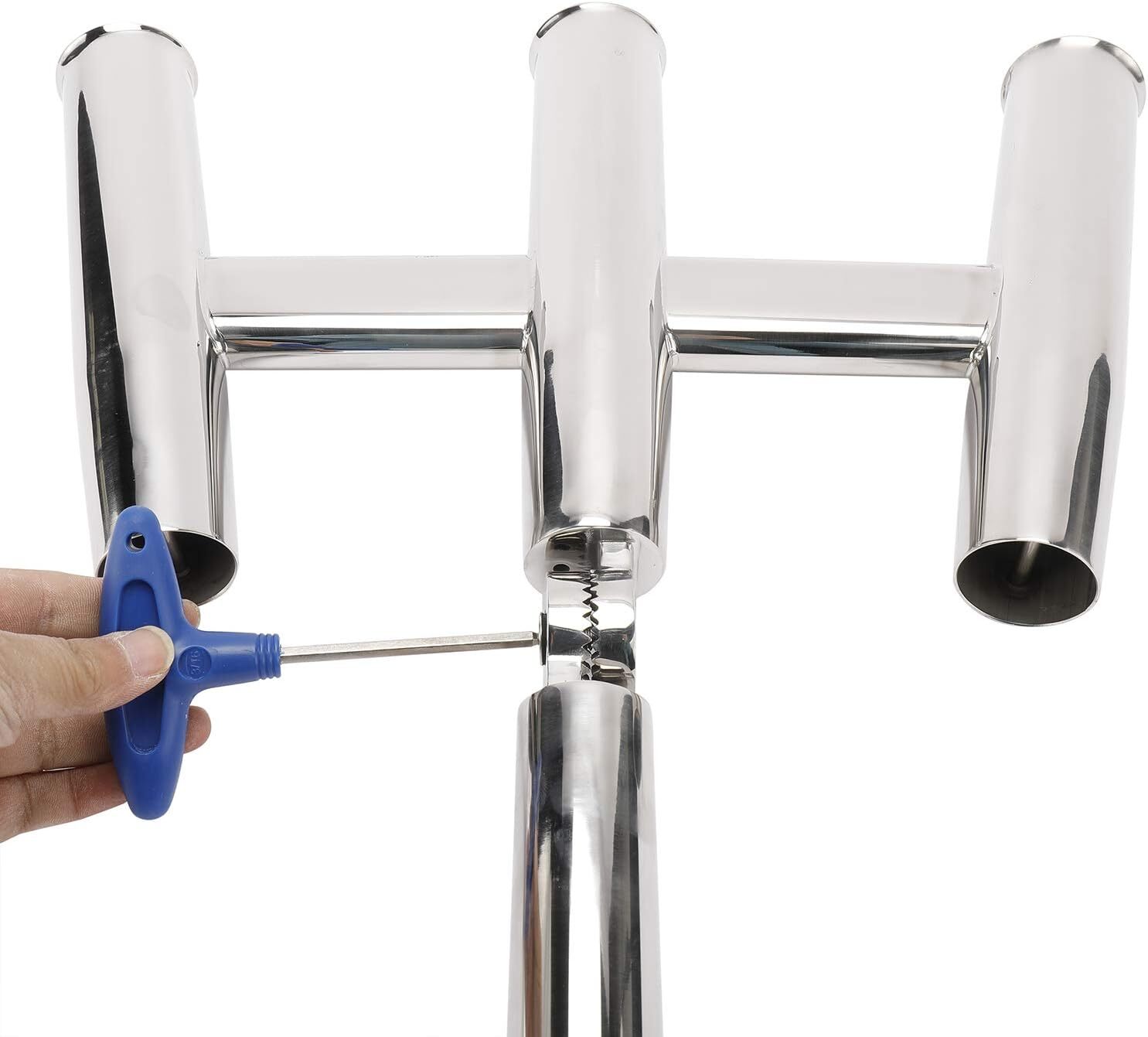 3 Tube Stainless Steel Fishing Rod Holder Trident Outrigger Kite Fishing Mount