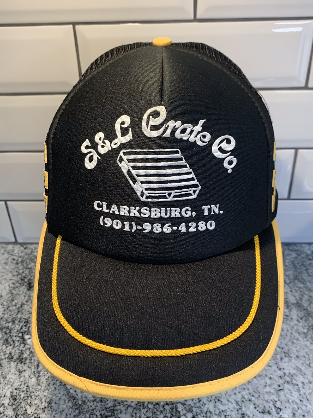 Rare Vintage S & L Crate Co. Clarksburg TN Truckers 3 Striped Snapback Hat EUC