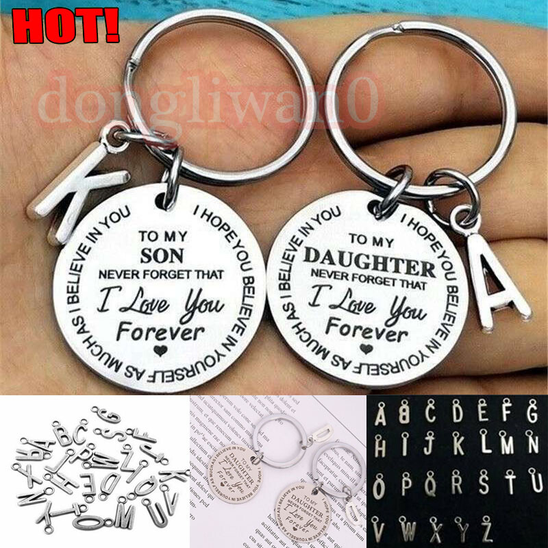 To My Son/Daughter Love you Keyring Stainless Steel Keychain Charm