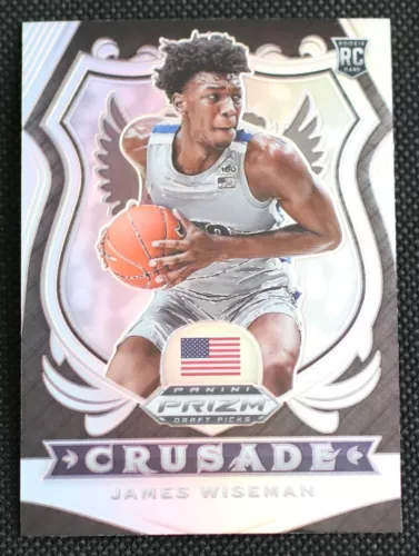 2020-21 Panini Prizm James Wiseman Silver Prizm Crusade #82 RC Draft