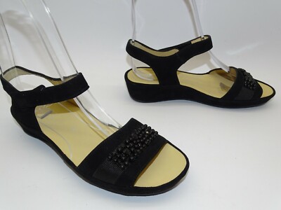 ARA Damenschuhe Sandalen Pantoffeln Schwarz Leder NEU 37