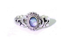 Abalone Cabochon Gemstone Sterling Silver Ring Size 5 to 6.5 YOU SELECT SIZE