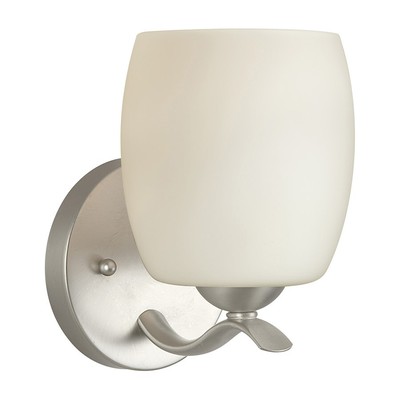 Forte Lighting Maria 1 Light Wall Sconce, Nickel/Satin Opal - 5135-01-55