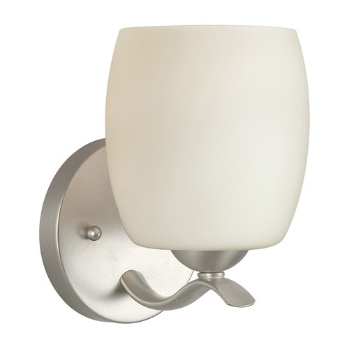 Forte Lighting Maria 1 Light Wall Sconce, Nickel/Satin Opal - 5135-01-55 - 第 1/1 張圖片