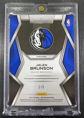 Jalen Brunson 2018-19 Panini Spectra Rising Stars Auto Neon Orange 