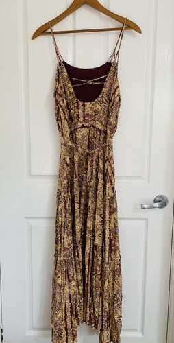 Free People Valerie Floral Maxi Boho Dress Tiered Size S - Picture 9 of 9