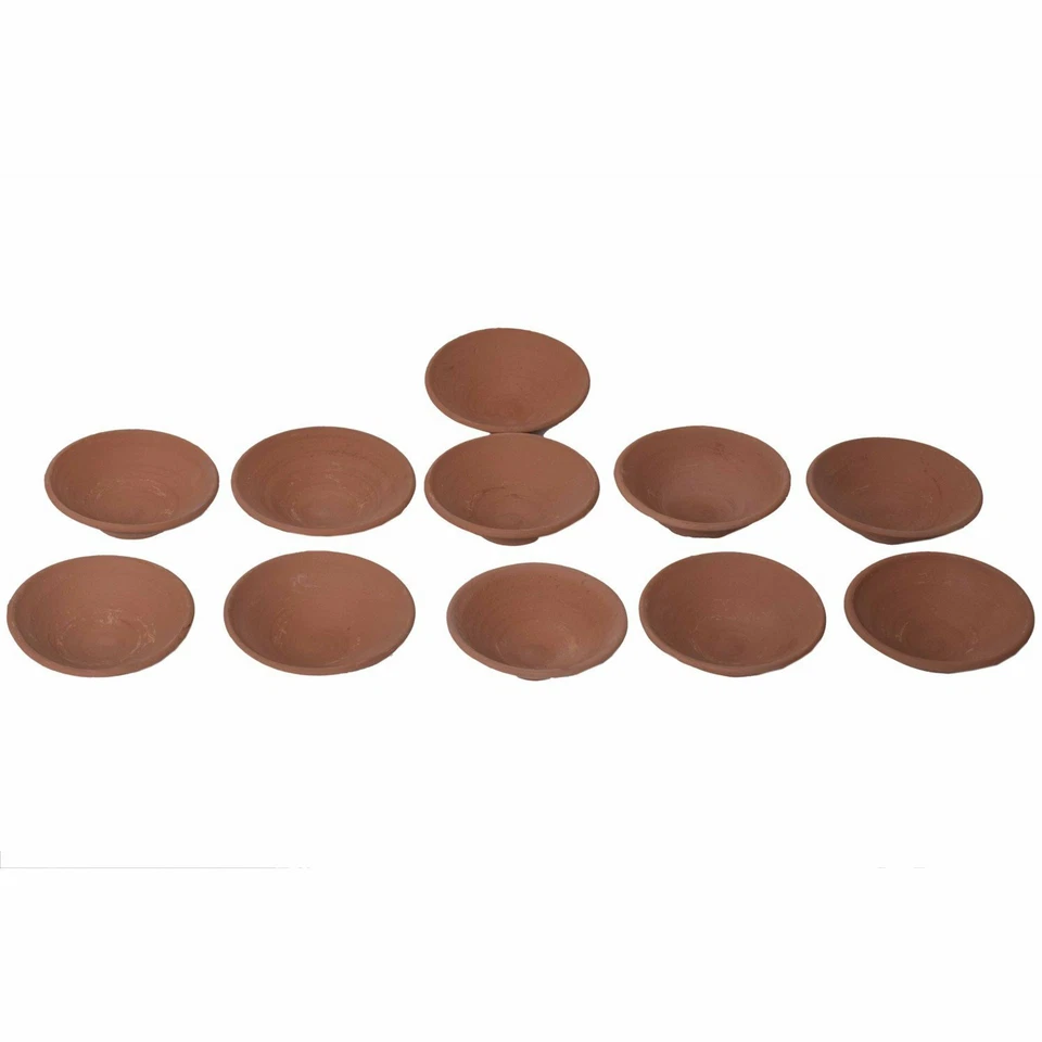 Juego de 7 platos profundos Sarai/tapa de arcilla de tierra de terracota natural sin esmaltar hechos a mano Foto 2 de 2
