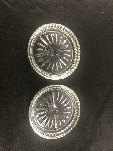 Princess House Royal Highlights Set of 2 Crystal Drink Coasters Vintage - Picture 3 of 5