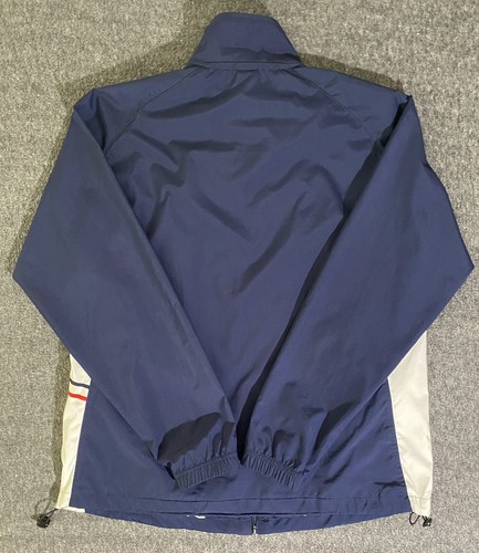 Fila Jacket Mens L Blue White Full Zip Windbreaker Coat Athletic Track Logo Golf - Picture 5 of 6