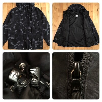 BAPE × NEIGHBORHOOD NBHD camo Snowboard Jacket Black A Bathing Ape
