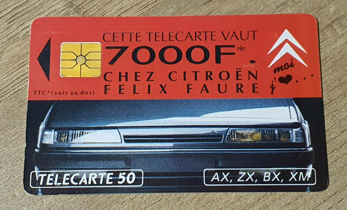 ビンテージU.S.Aサイン Telecard 50U 7000F At Citroen Felix Faure AX, ZX, BX, XM | eBay