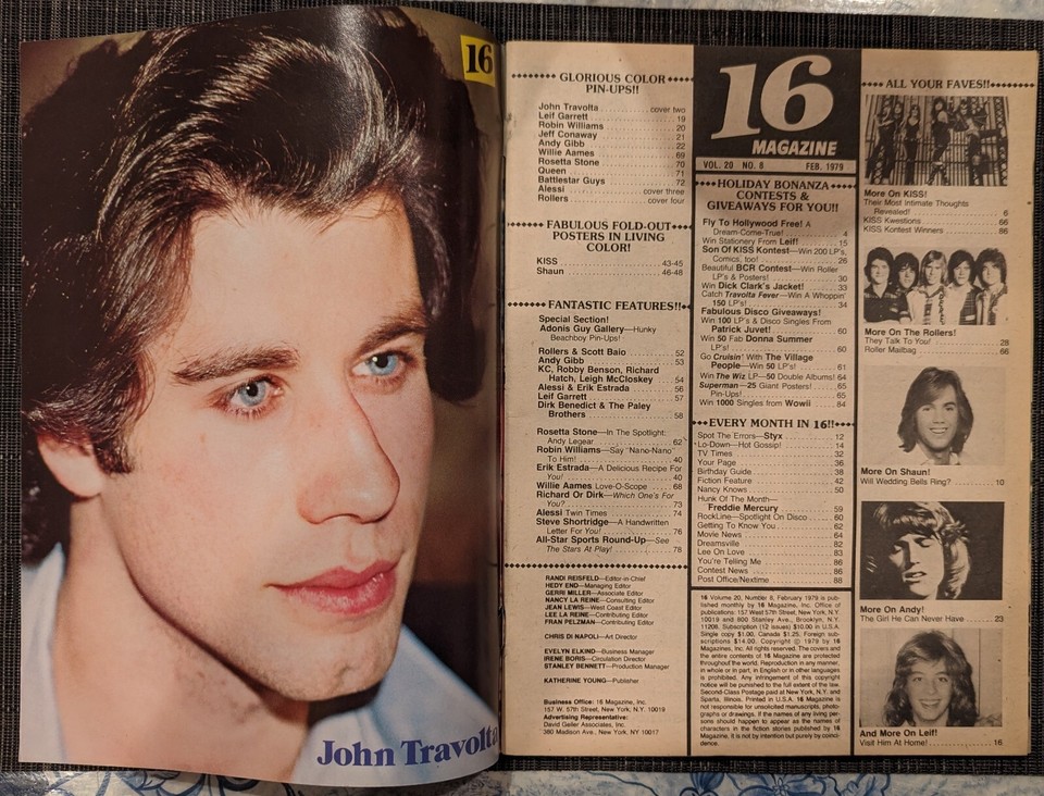 16 Magazine February 1979 Paul Cover KISS Centerfold ATTACHED Andy Leif