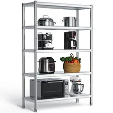 5 Tier Storage Shelf Heavy Duty Stainless Steel Shelves Organizer for Kitchen