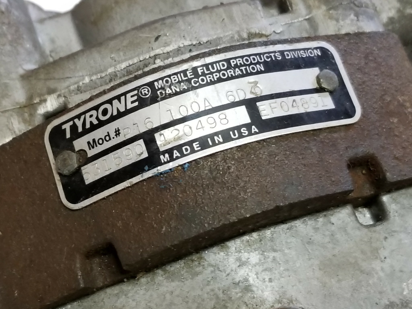 Tyrone P16100A6D3 Gerotor Hydraulic Gear Pump 3/4" Dia Keyed Shaft