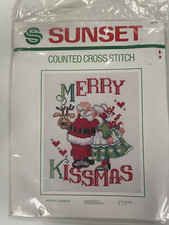 Sunset Stitchery Merry Christmas vintage Embroidery Kit Santa Claus cross stitch