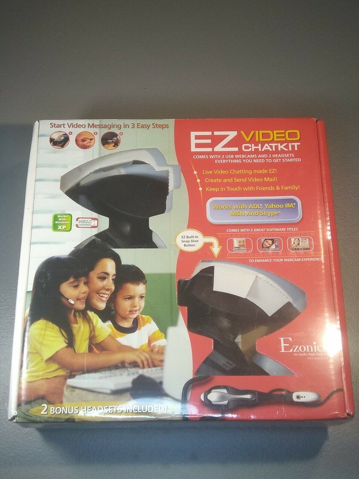 EZ Video Chatkit Ezonics Video Chat Kit Web Cam Camera Headsets New Factory Seal