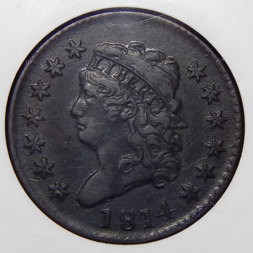 1814 PLAIN 4 S-295 NGC XF45BN CLASSIC HEAD LARGE CENT
