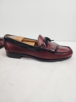 Allen Edmonds Woodstock Burgundy Black Kiltie Lace Loafer  display picture 1