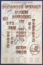 Roger Maris Signed Program 11x17 Yankees 1973 Joe DiMaggio McCarthy +43 Auto JSA