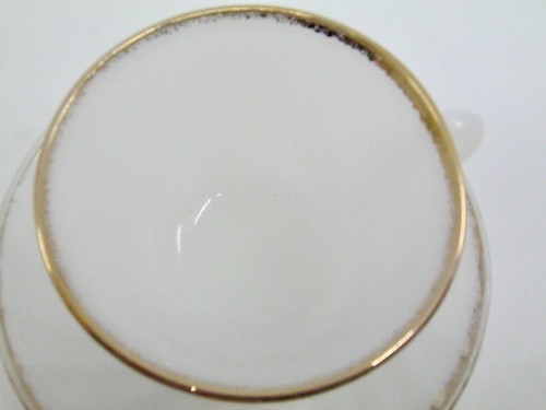 4x Fire-King Cup and Saucer Swirl White Milk Glass Gold Trim Anchor Hocking 6 oz - Picture 3 of 8