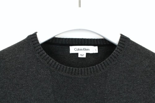 Calvin Klein Pullover Herren Groß Gestrickter Pullover Rundhals Grau - Bild 4 von 7