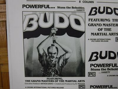 BUDO Movie Mini Ad Sheet Vintage Advertising Poster Film Martial Arts
