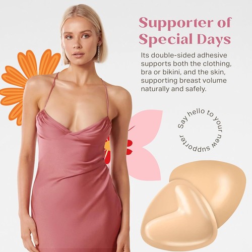 Sticky Bra Push Up, Double Sided Sticky Bra, Adhesive Inserts Push Up, Strapless - Picture 6 of 11