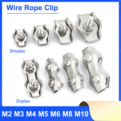 Simplex Duplex Wire Rope Clip Cable Clamp Wire Cables A2 Stainles Steel M2 - M10
