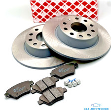 FEBI BREMSSCHEIBEN +BELÄGE HINTEN für VW GOLF 6 TOURAN CADDY OCTAVIA LEON ALTEA