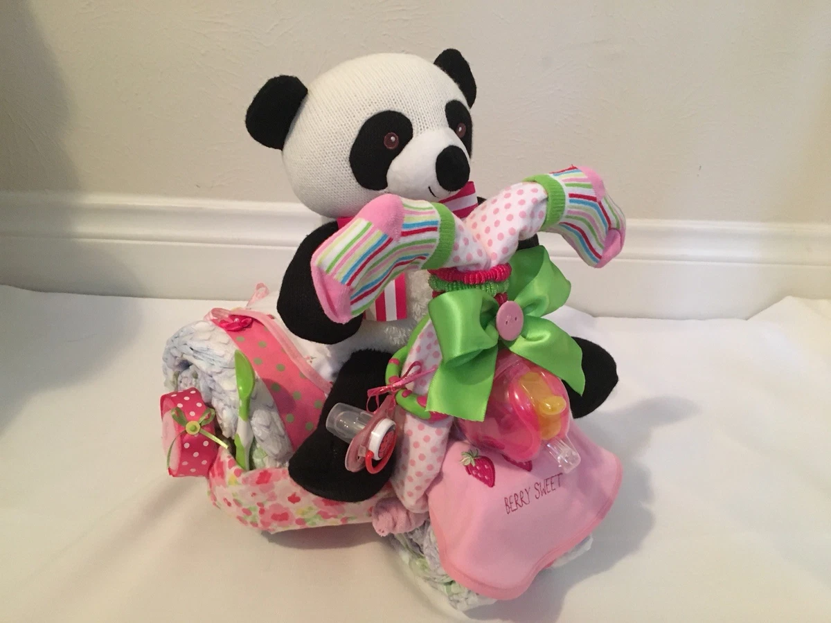 Girl s Panda Tricycle Diaper Cake