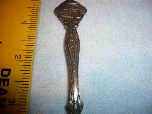 sterling silver swastika good luck spoon bismarck new york souvenir - Picture 3 of 6