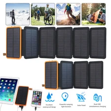 Portable 46800mAh Solar Power Bank Folding 6 Solar Panel Charger For Cell Phone