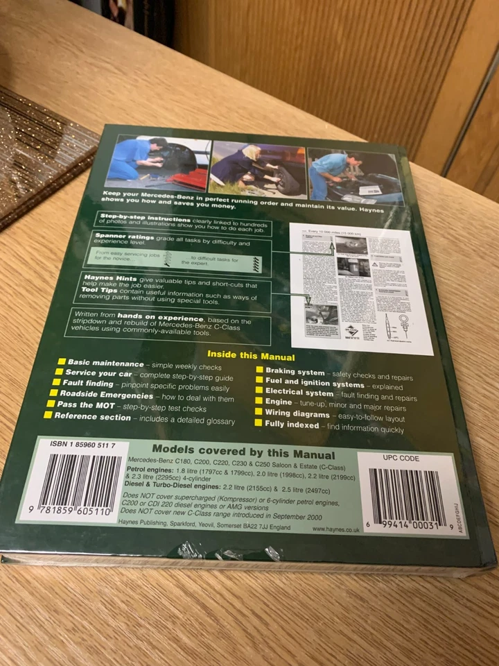 Mercedes Benz W202 1.8 2.0 2.3 2.5 Haynes Workshop Repair Manual NEW & SEALED - Image 3 of 4