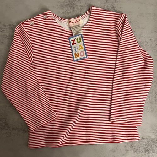 Zutano Baby 100 % Baumwolle rot und weiß gestreift Kleinkind Langarmshirt 12-18M