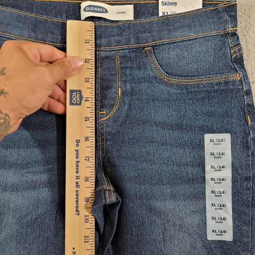Old Navy Jeans Girls 14 Blue Extra Large Skinny Medium Wash Denim Stretch - Picture 3 of 11