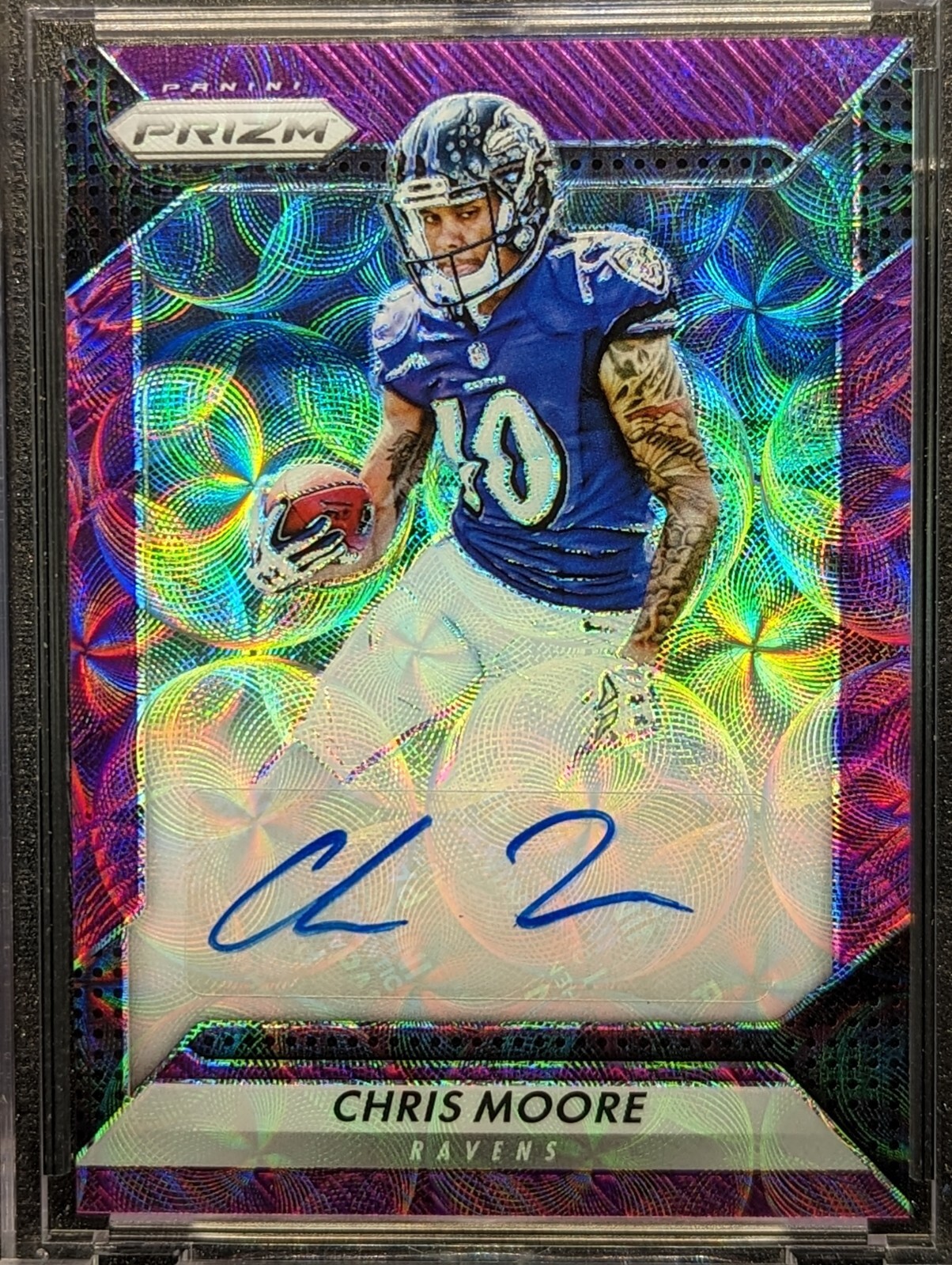 Chris Moore Panini Prizm Rookie Autograph Prizm #RACMR Purple Scope