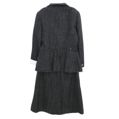 Chanel Setup Suit Jacket Skirt Black 07P #38 185220 | eBay