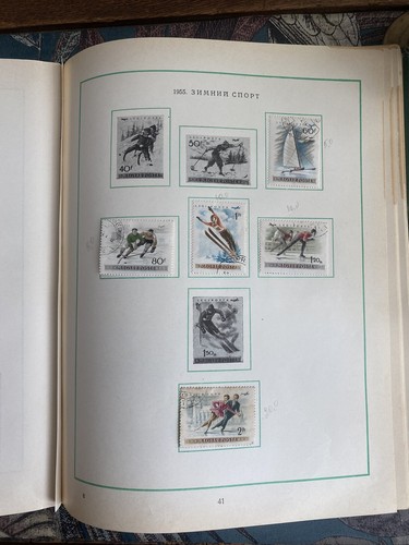 Big Album with Soviet Stamps Sport 35-60s Rare Philately USSR 50% filled - Picture 22 of 24